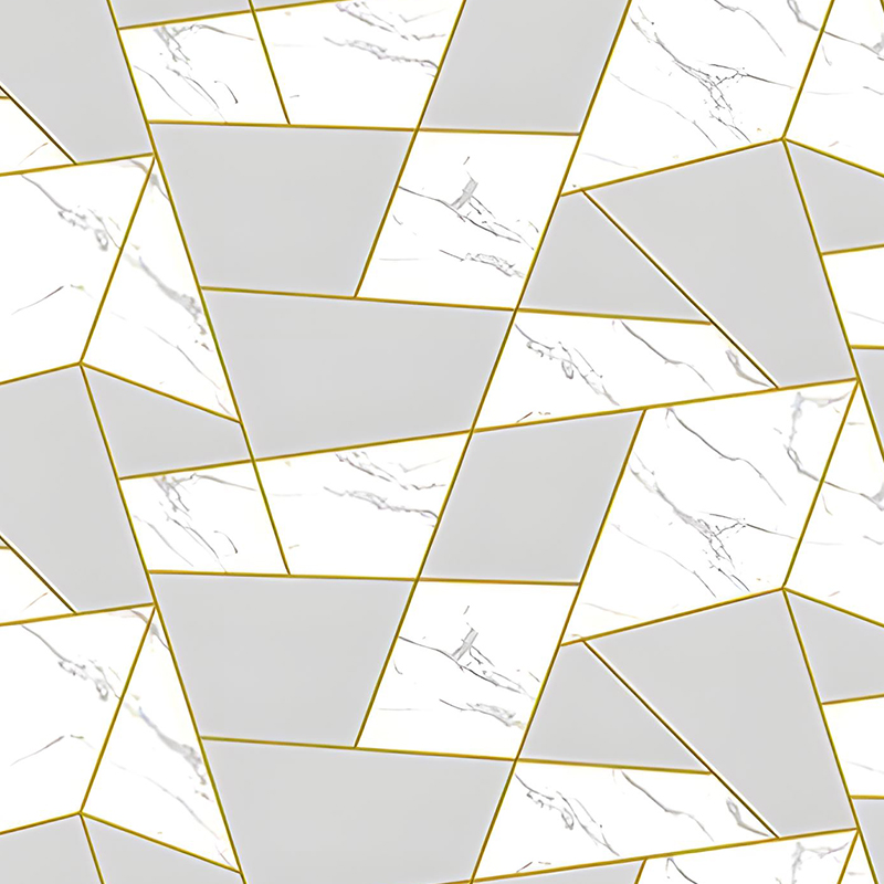 Vergoldeter geometrischer Wohnzimmer-Hintergrund, Wanddekoration, PET-Transferfolie
