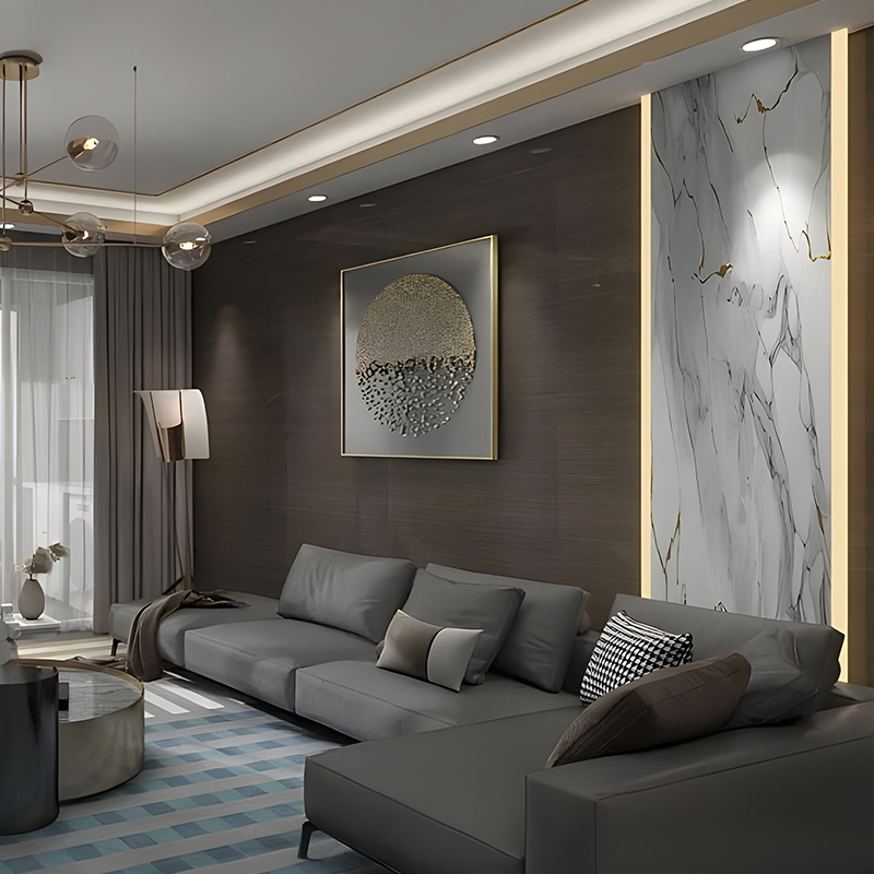 Vergoldeter Wolkenfelsen-Apartment-Hintergrund, Wanddekoration, PET-Transferfolie