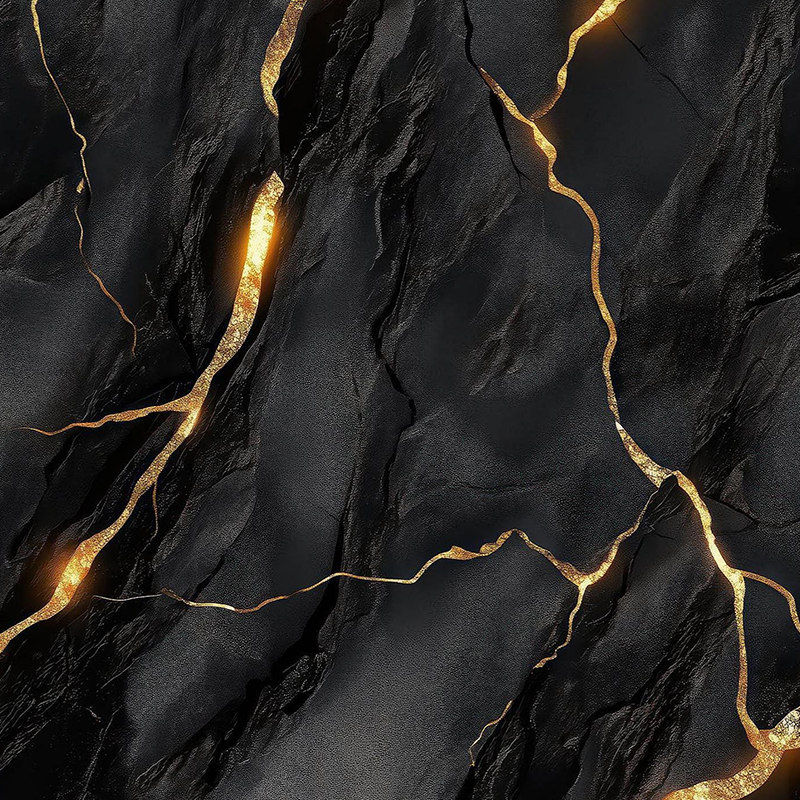 Schwarzgoldene dekorative 3D-Transferfolie für die Wand